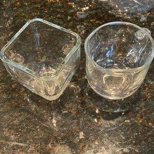 Vintage Clear Heavy Glass Creamer & Sugar